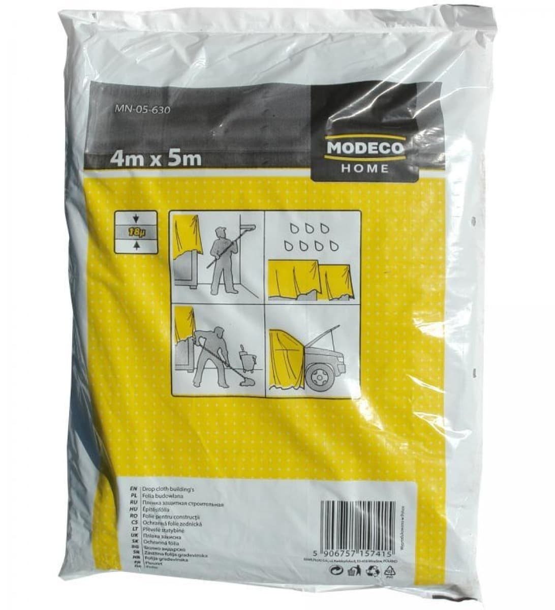 Folia ochronna Home Tools MN-05-630 budowlana 4 x 5 m, 18 µm – 20 m²